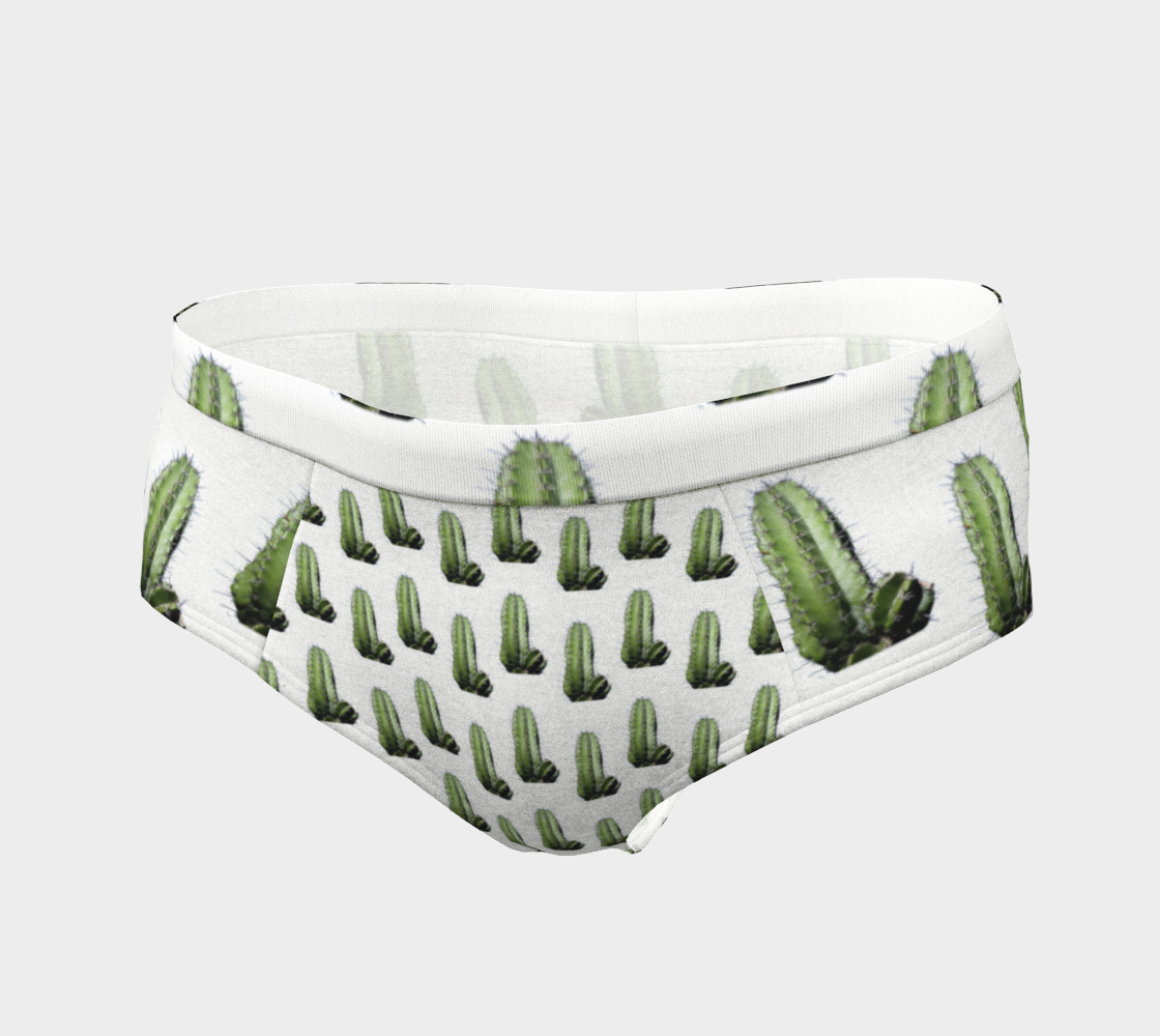 cactus white pattern cheeky briefs