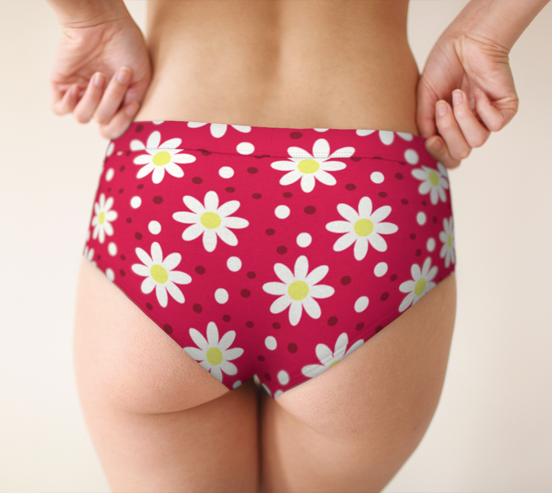 daisy dots light red cheeky briefs