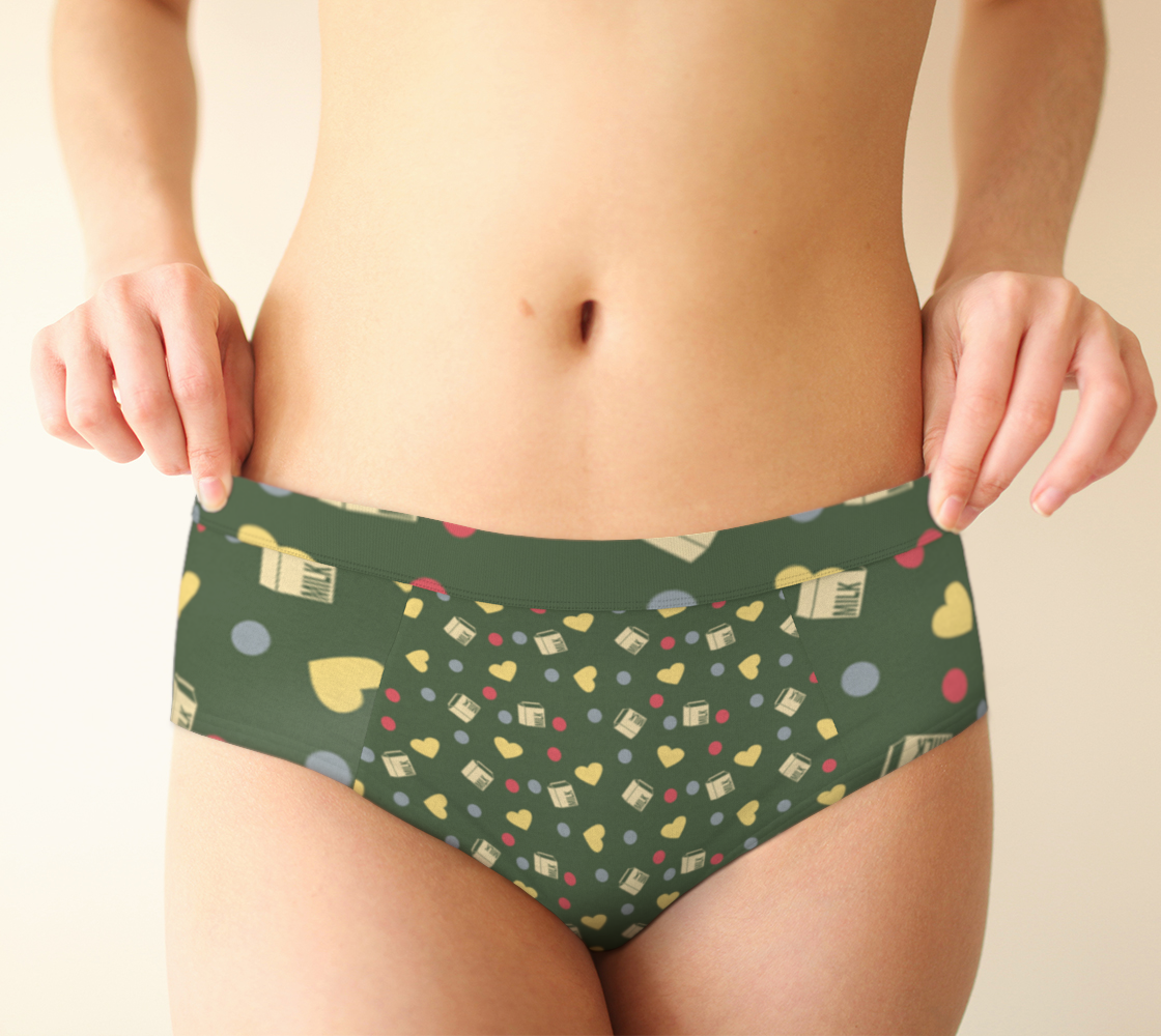 green milk hearts cheeky briefs