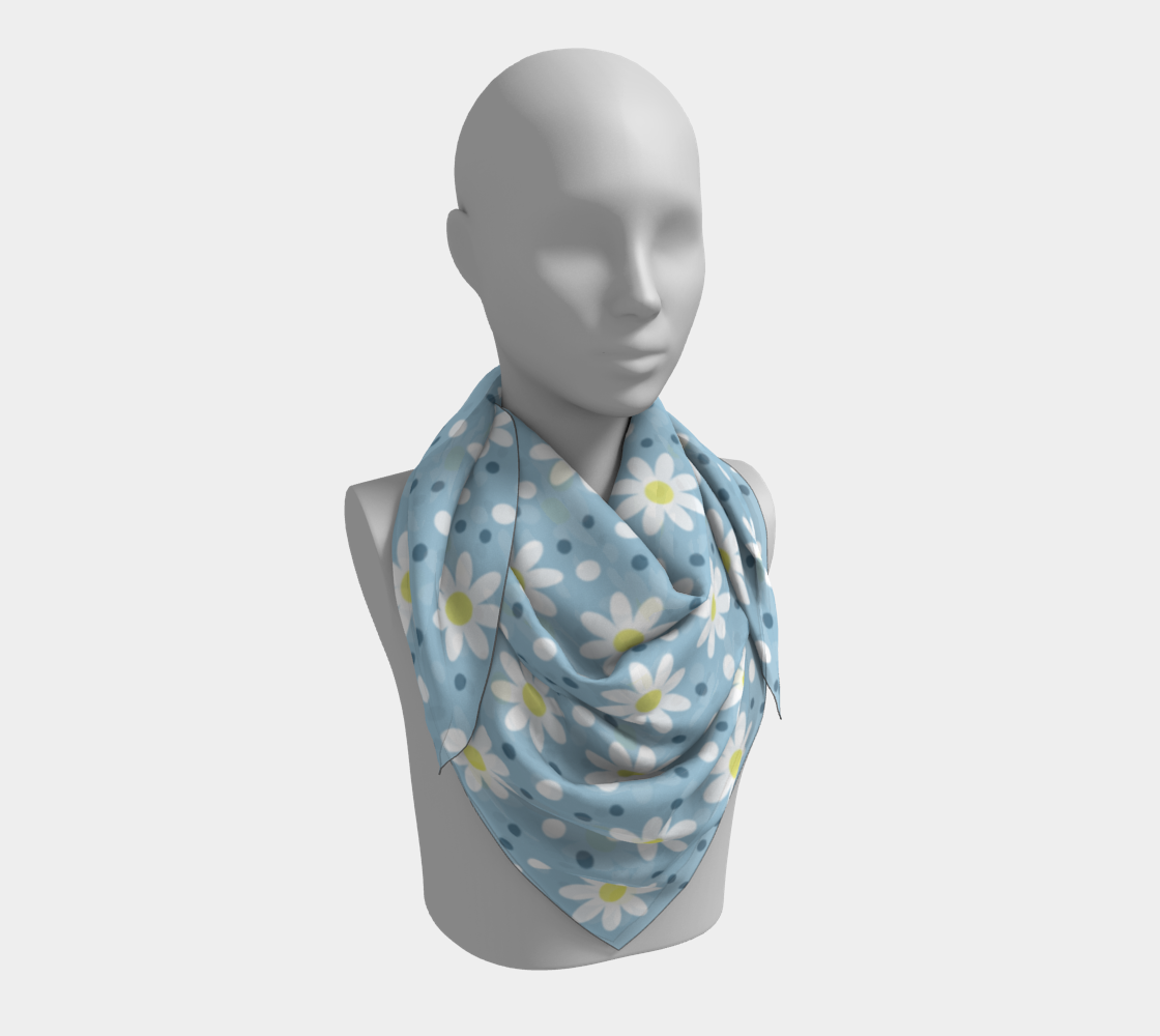 daisy dots light blue scarf