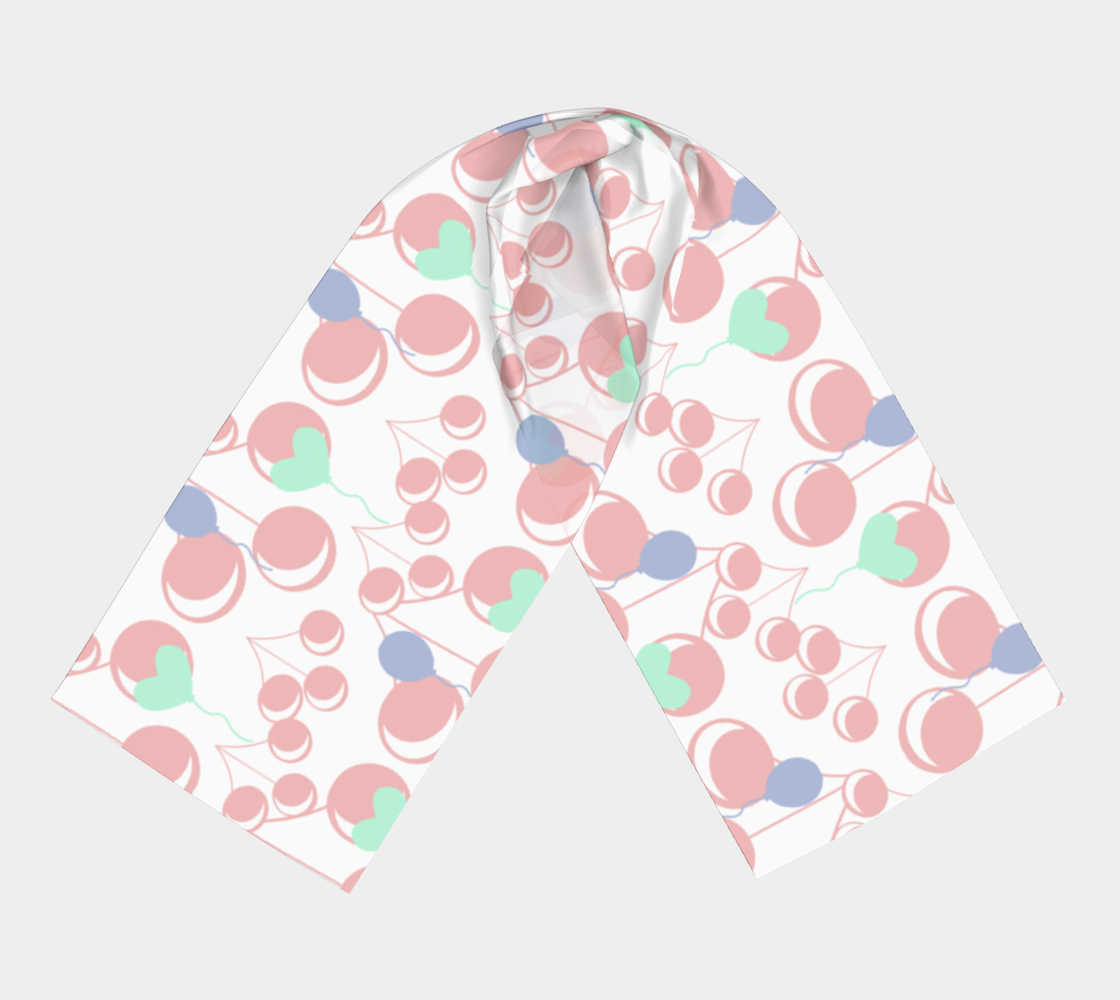 bubblegum cherry white scarf