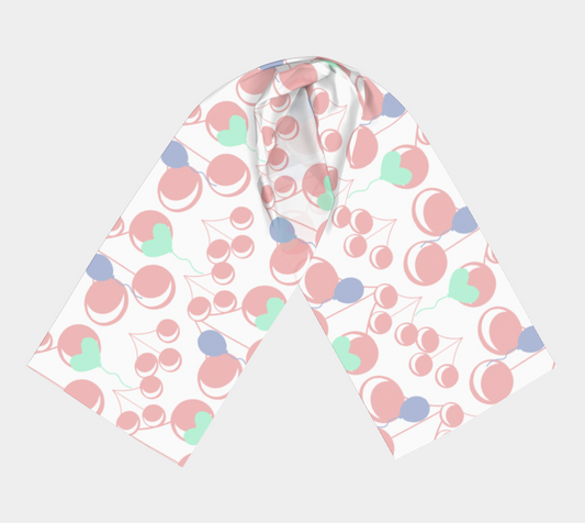 bubblegum cherry white scarf