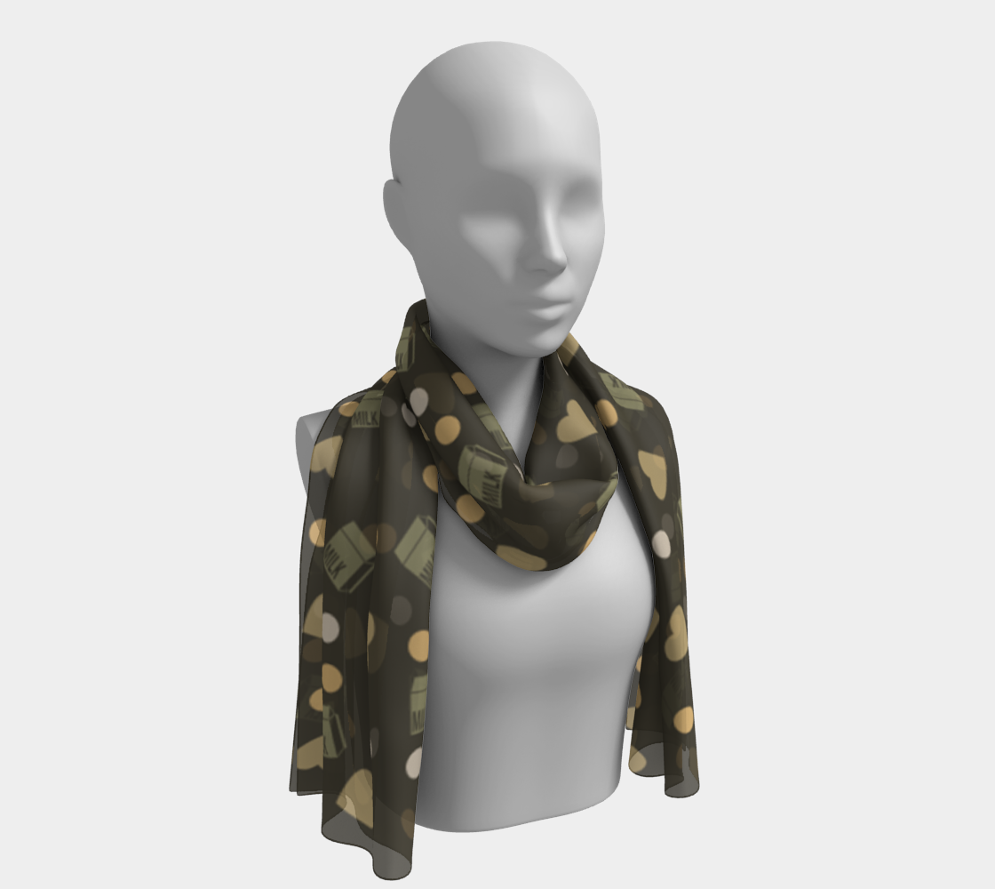 charcoal grey  milk hearts scarf