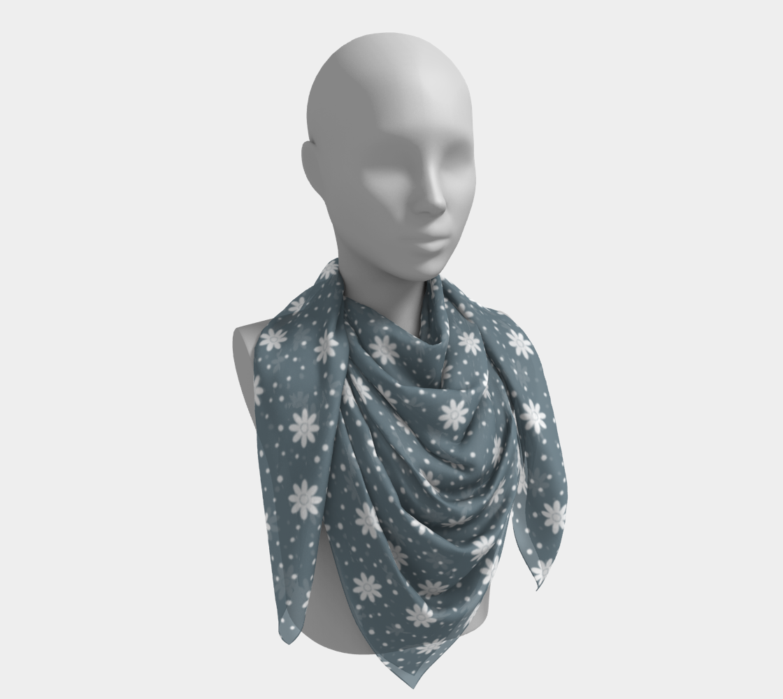 floral dots blue scarf