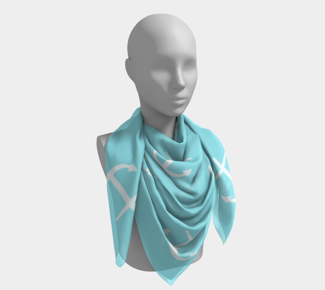 aqua anchor scarf