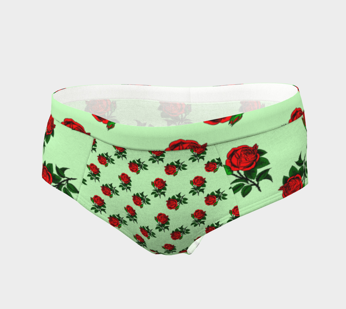 red roses green cheeky briefs