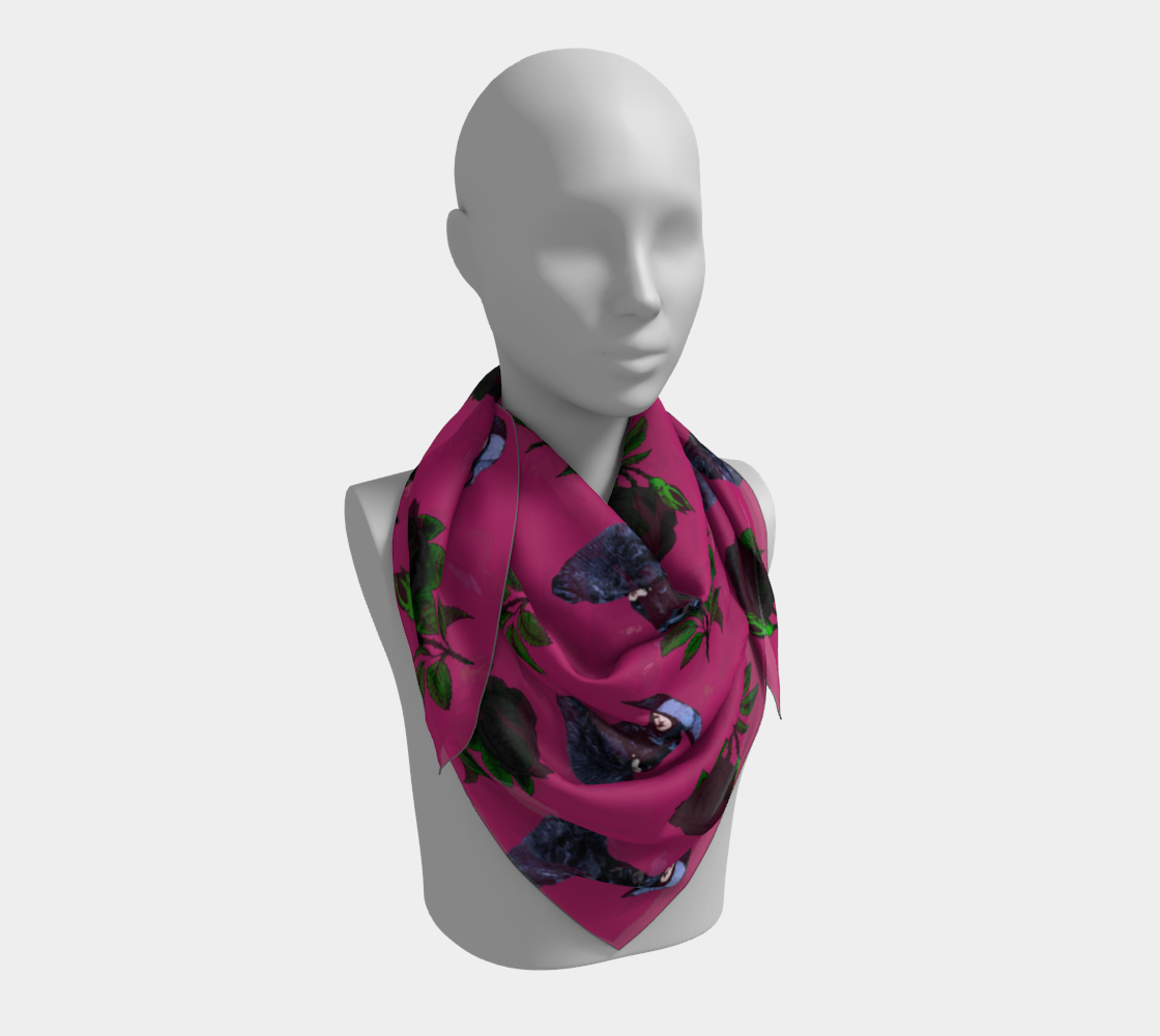 gothic girl rose pink pattern scarf