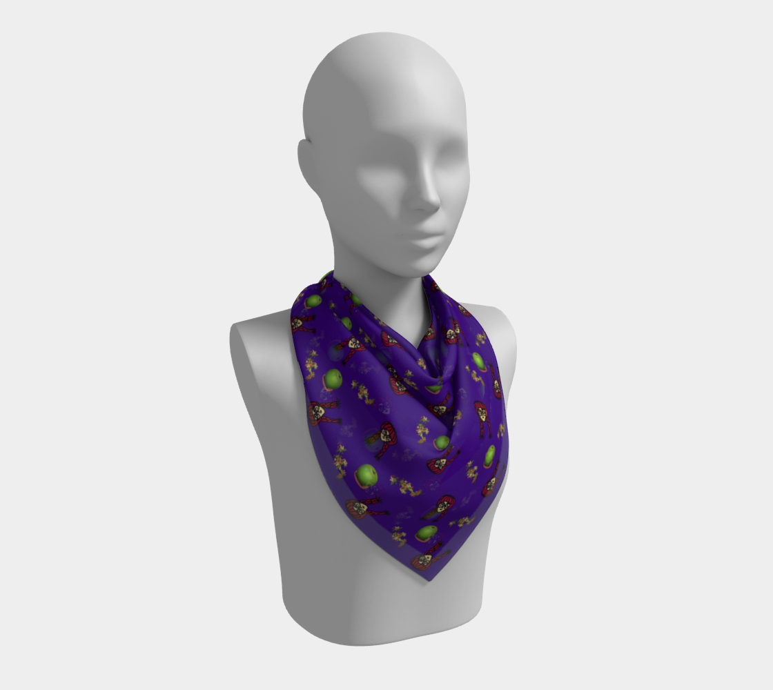 school girl braids dark blue scarf