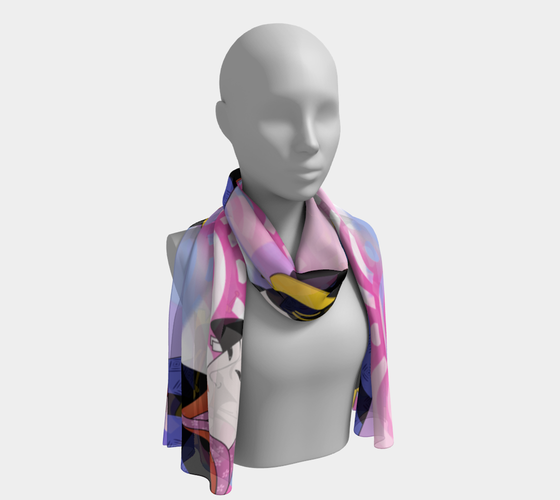 japanese abstract blue scarf