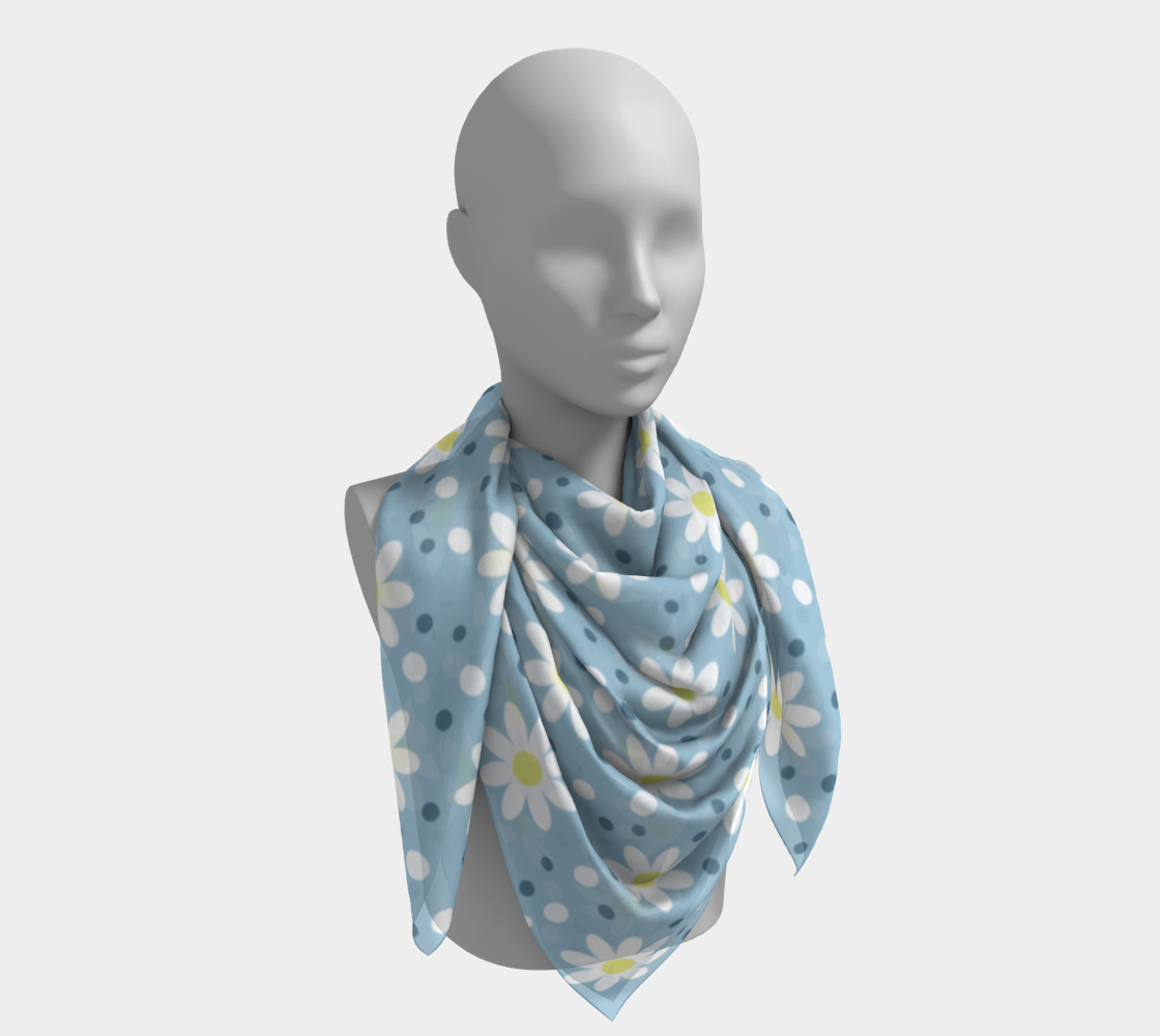 daisy dots light blue scarf