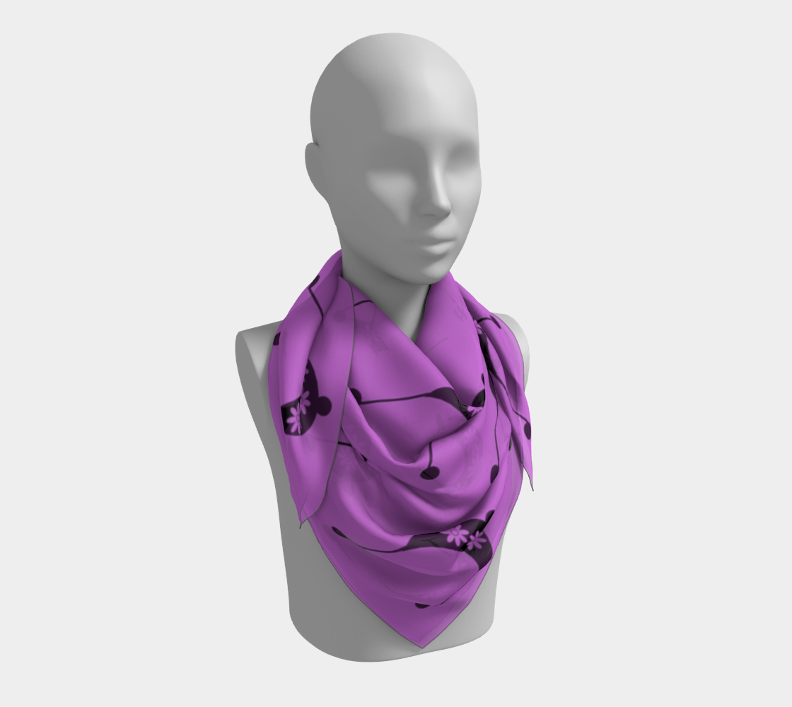 violet flower hat scarf