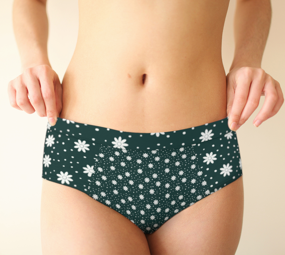 floral dots teal cheeky briefs