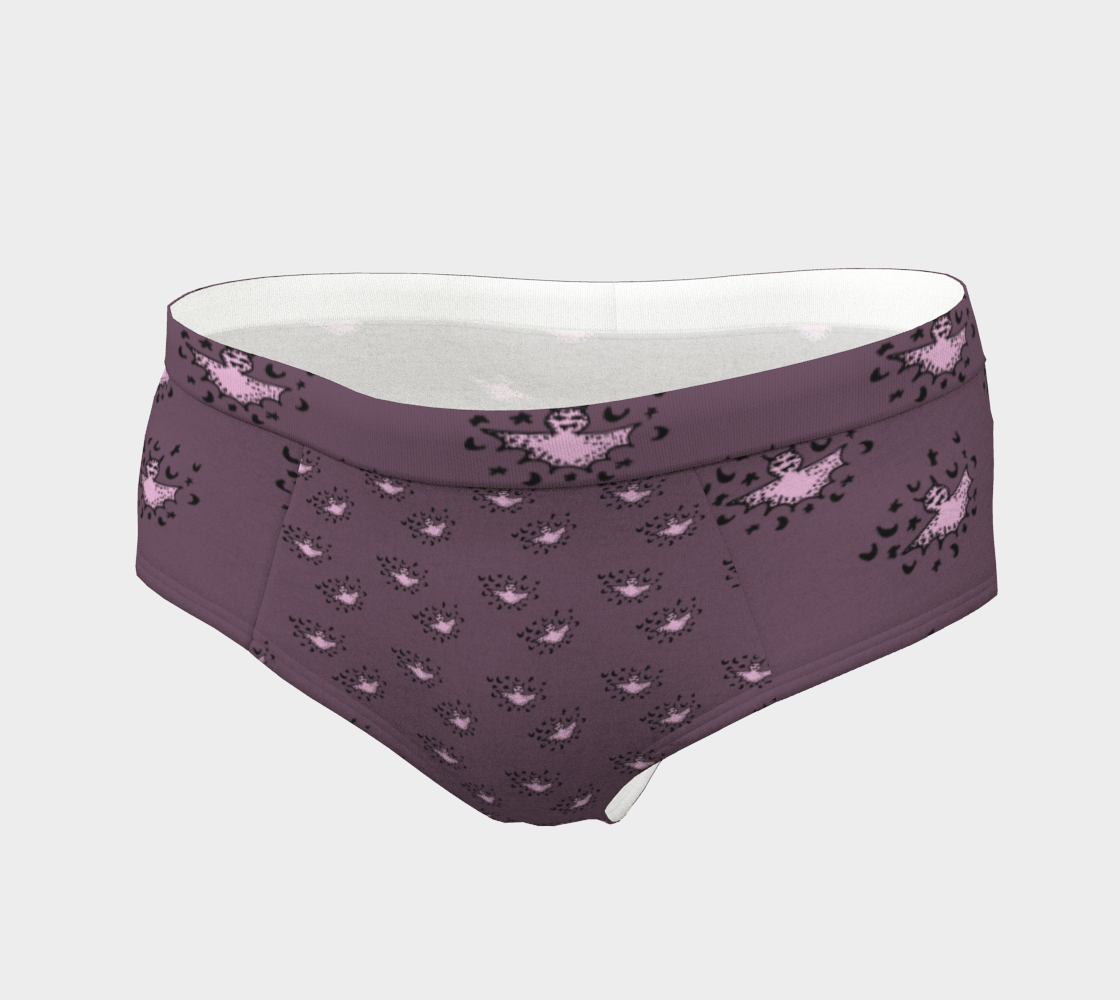 zodiac bat pink grey cheeky briefs