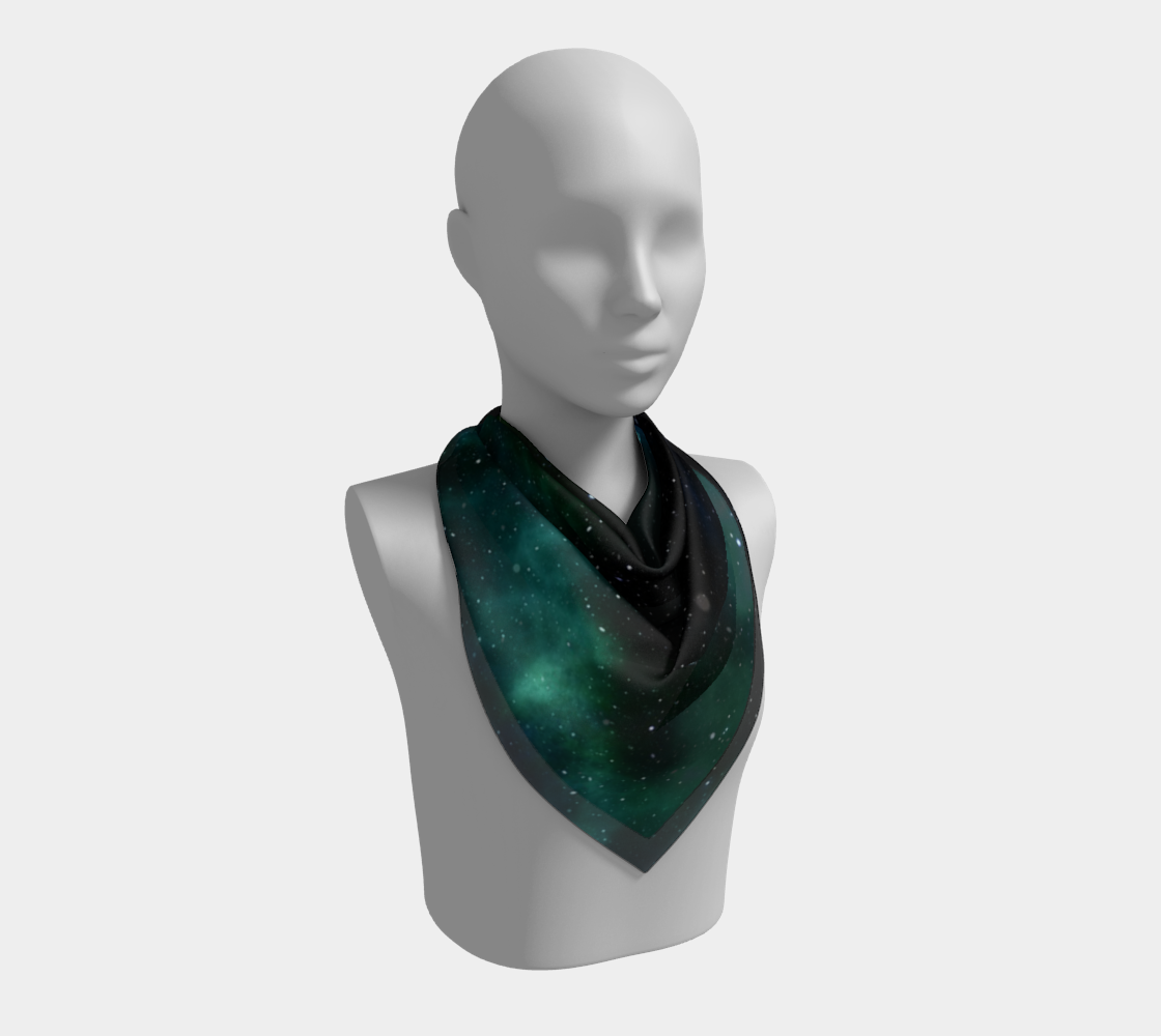 galaxy sky blue green scarf