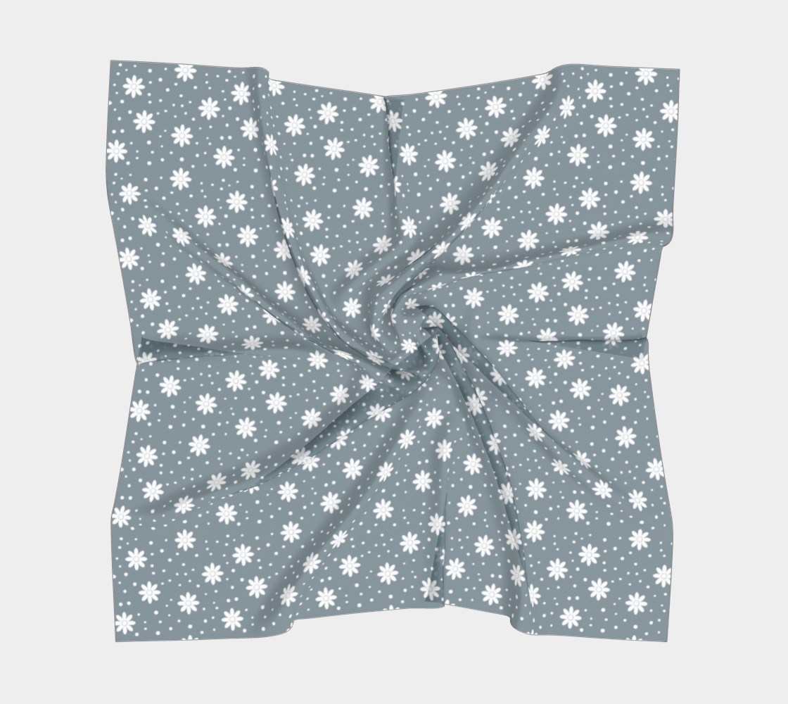 floral dots blue scarf