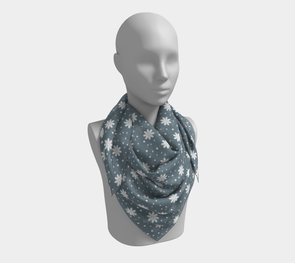 floral dots blue scarf