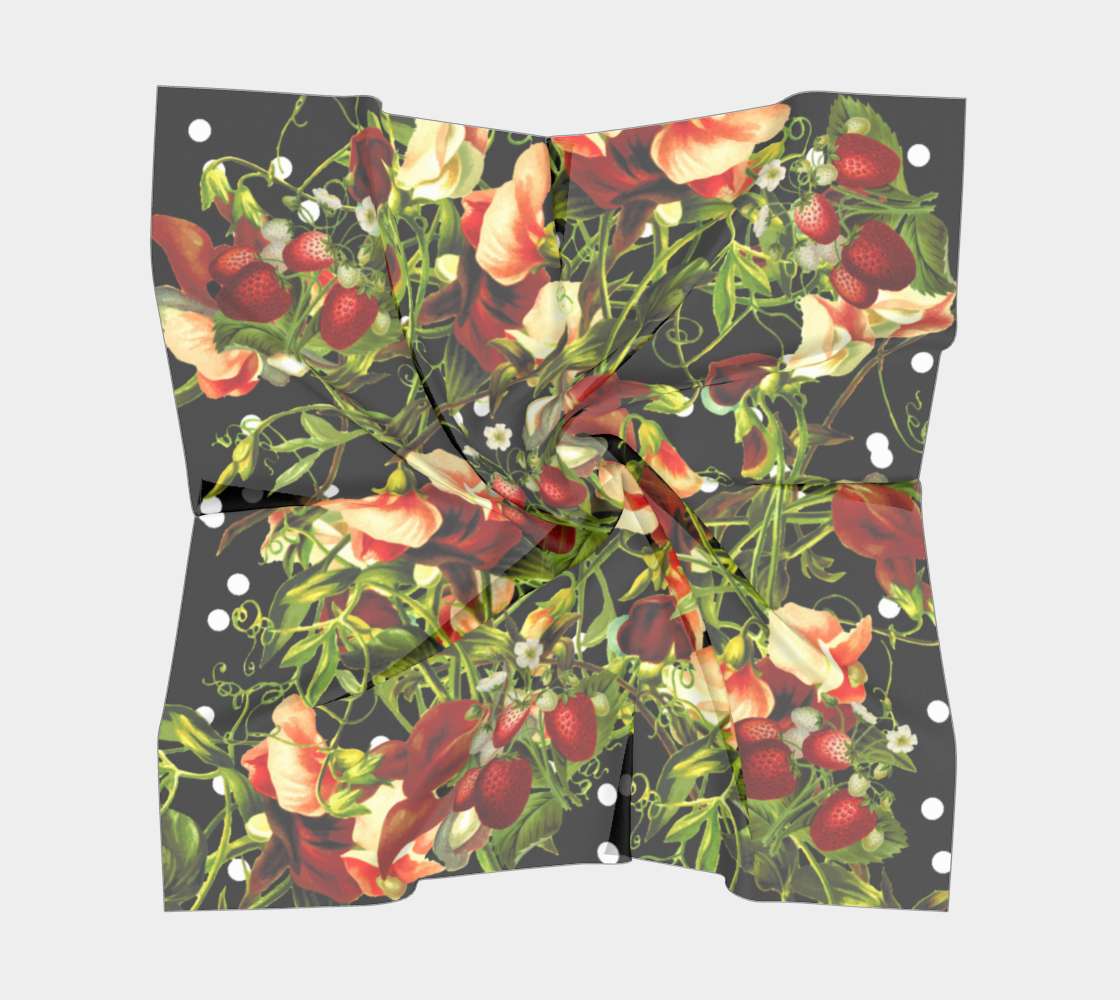 fruit blossom black scarf