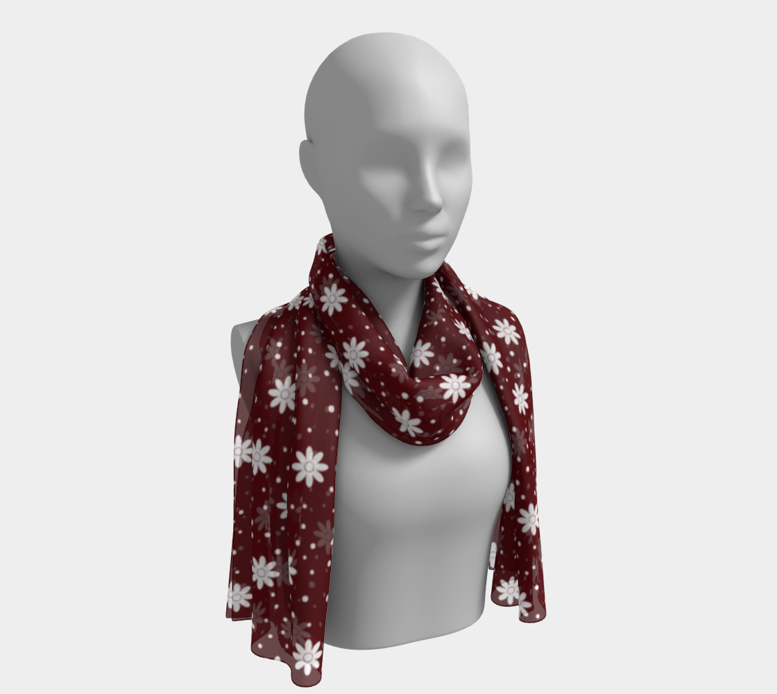 floral dots maroon scarf