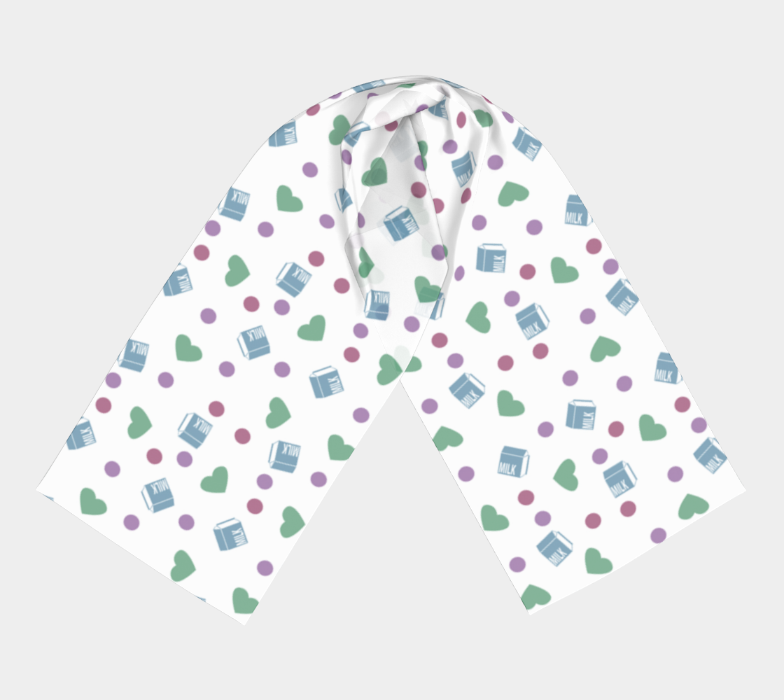 white milk hearts scarf