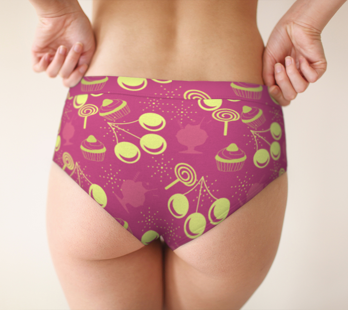 yellow pink cherries cheeky briefs