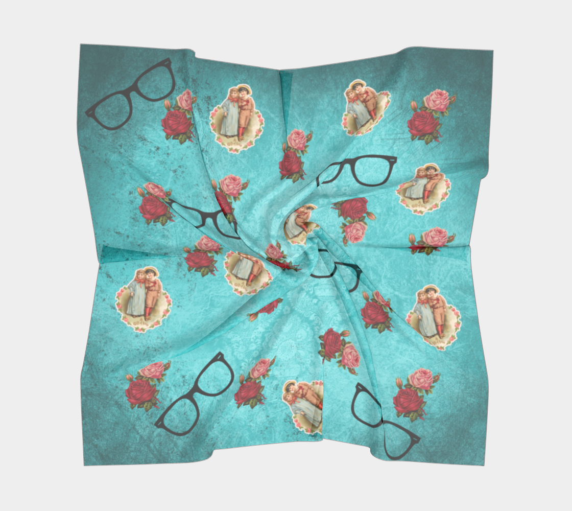 vintage glasses blue scarf