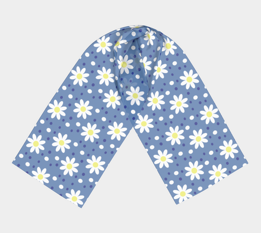 daisy dots blue scarf