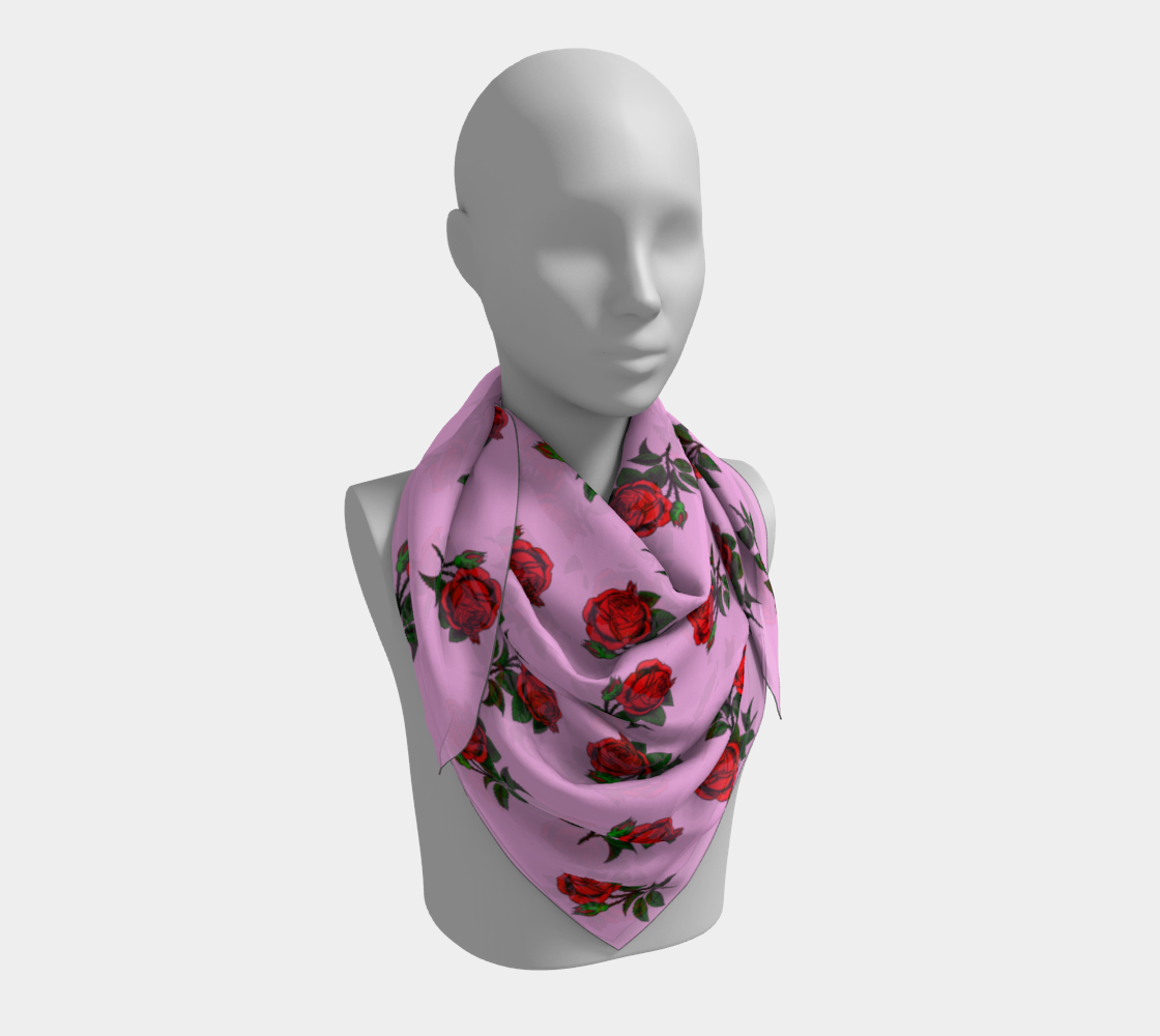 red roses pink scarf