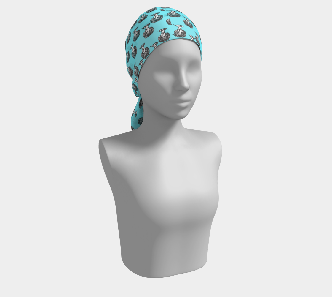 20s girl blue scarf