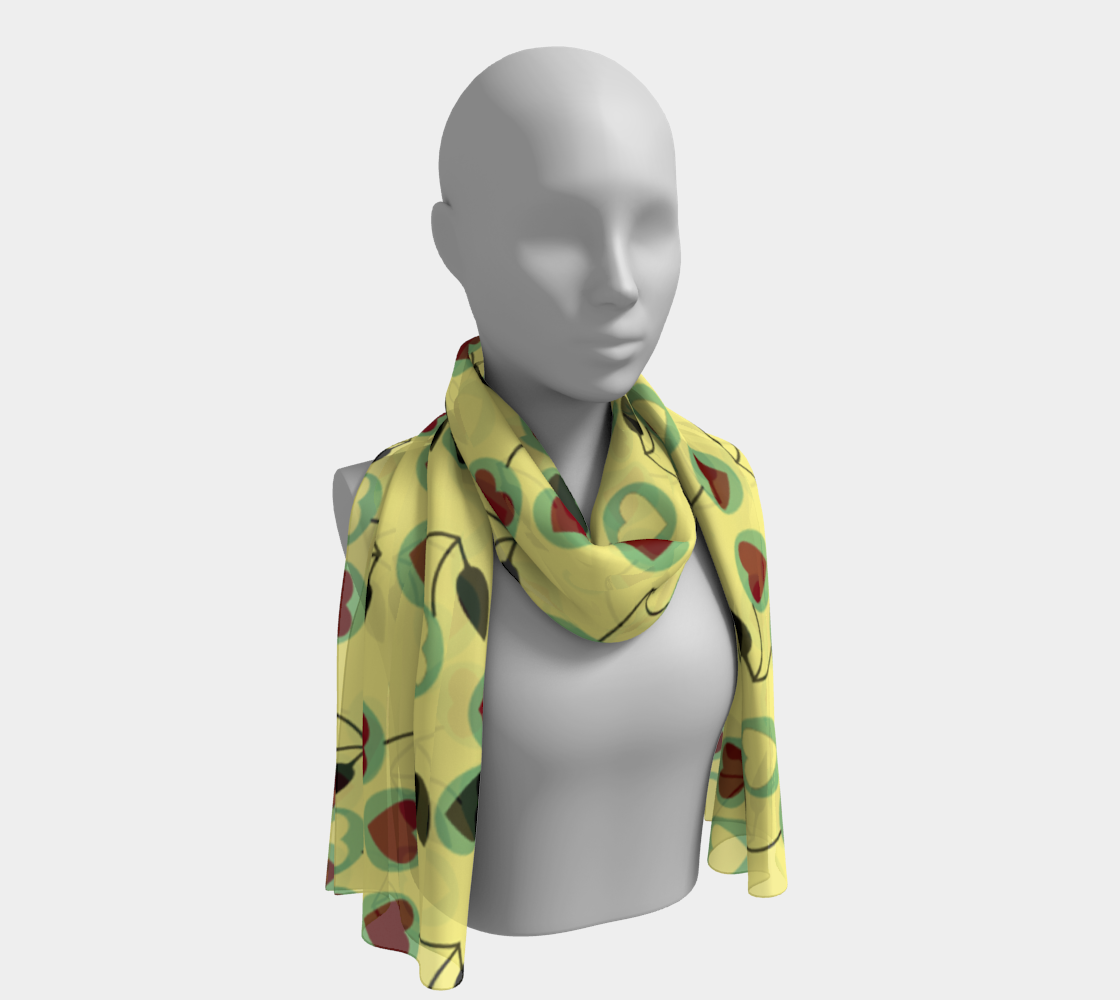 yellow heart cherries scarf