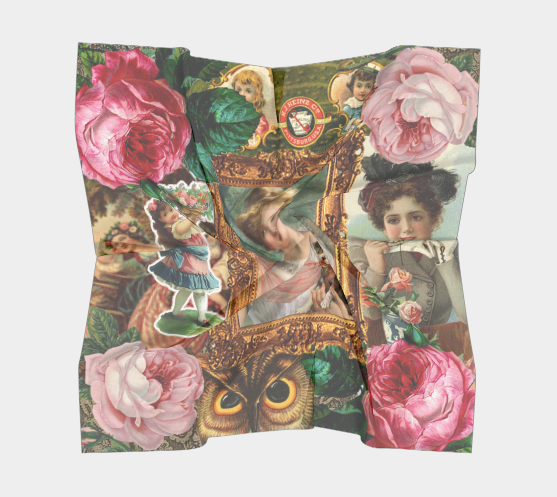 victorian collage of woman scarf