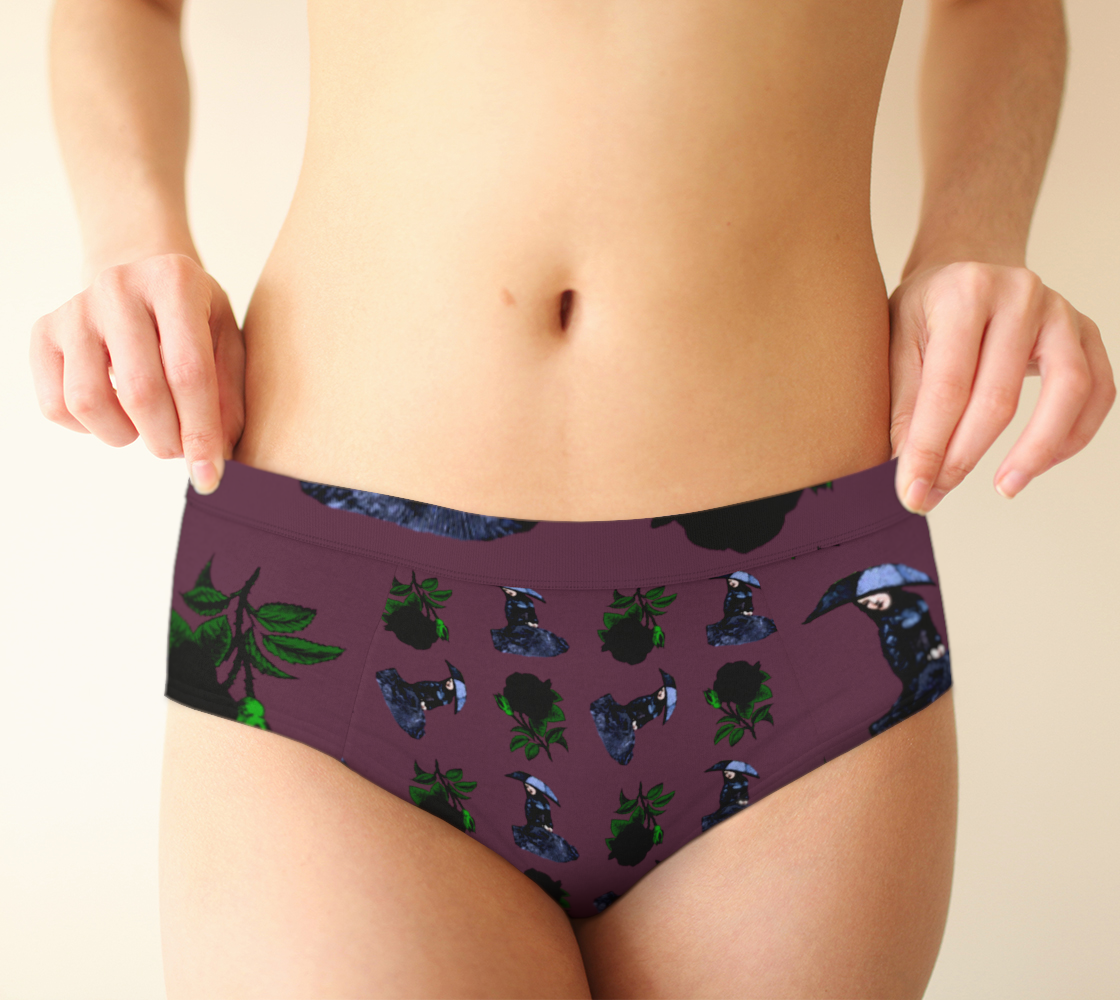 gothic girl rose mauve pattern cheeky briefs