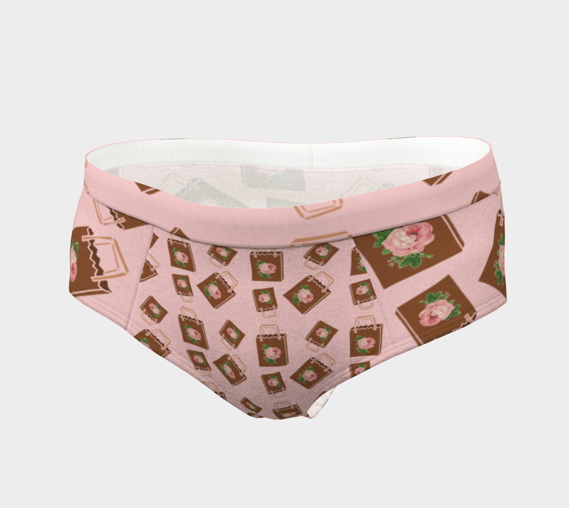 shopping bag pattern pink cheeky briefs