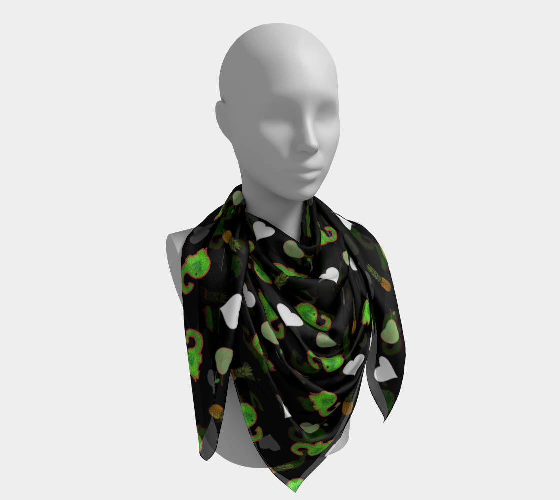 green elephant pattern scarf