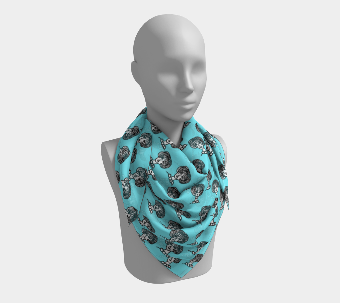 20s girl blue scarf