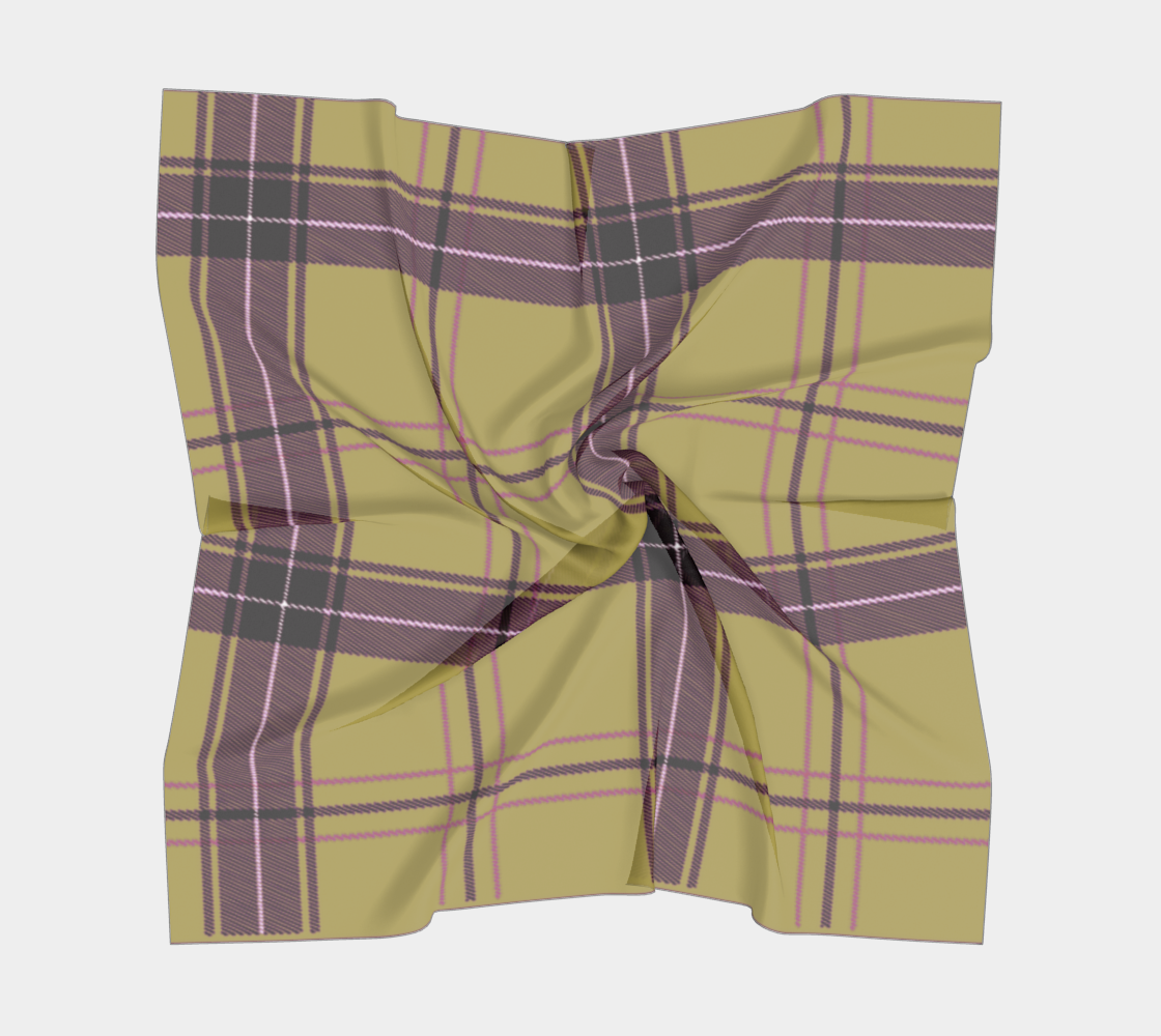 beige purple plaid scarf