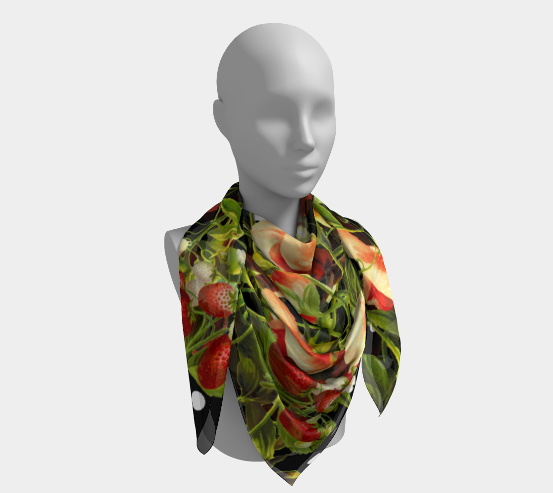 fruit blossom black scarf