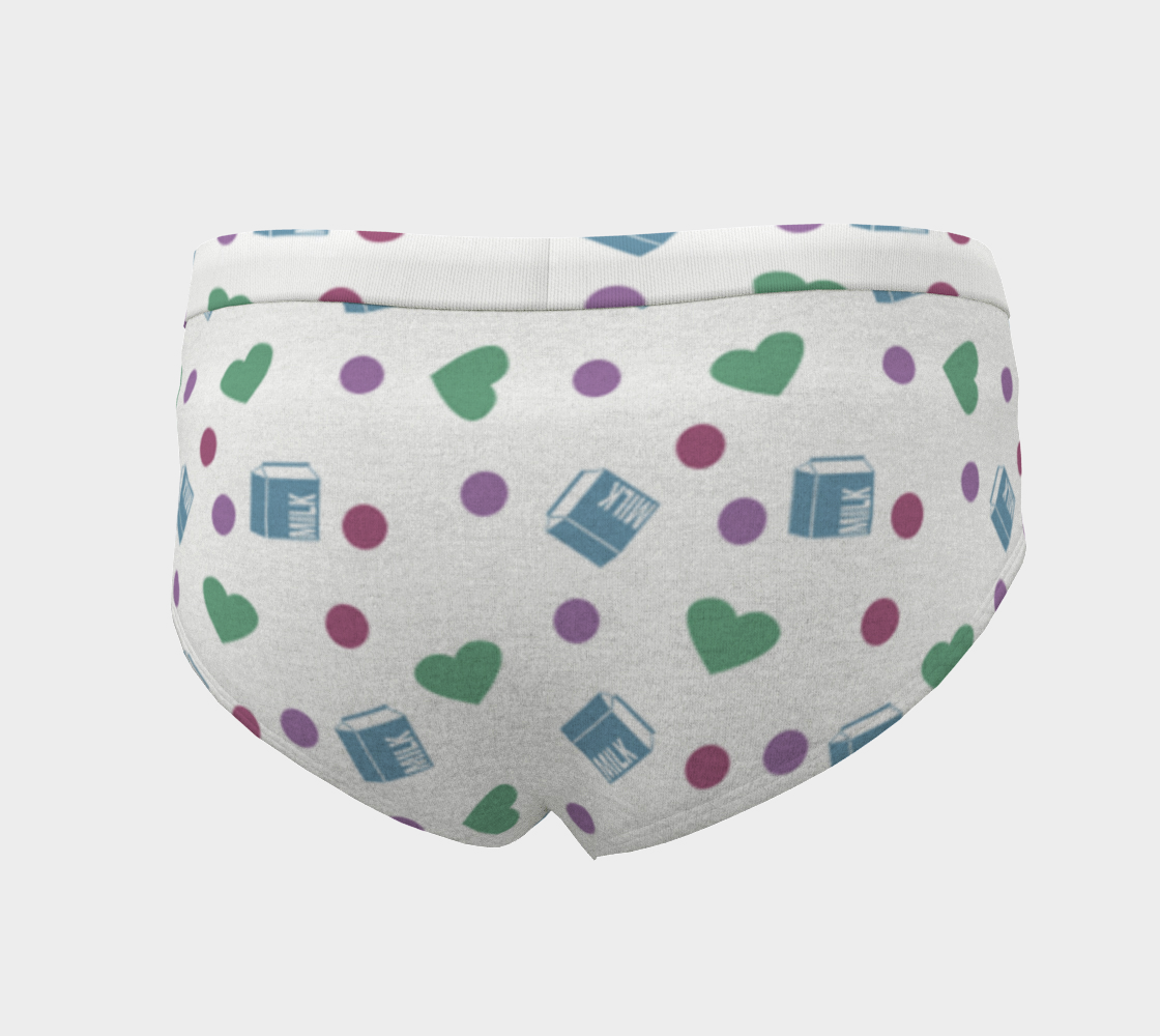 white milk hearts cheeky briefs