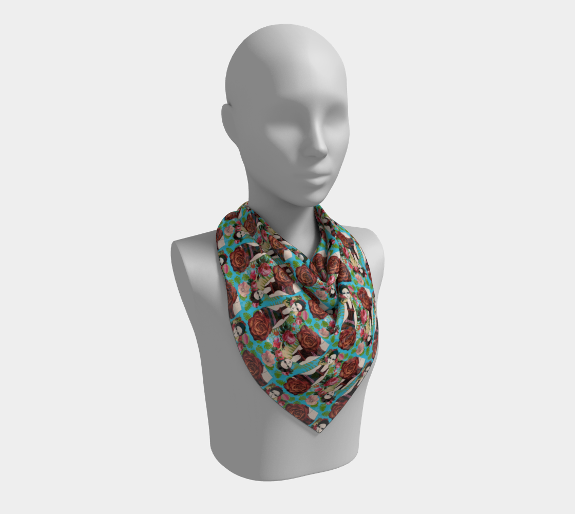 swimmer 20s blue scarf