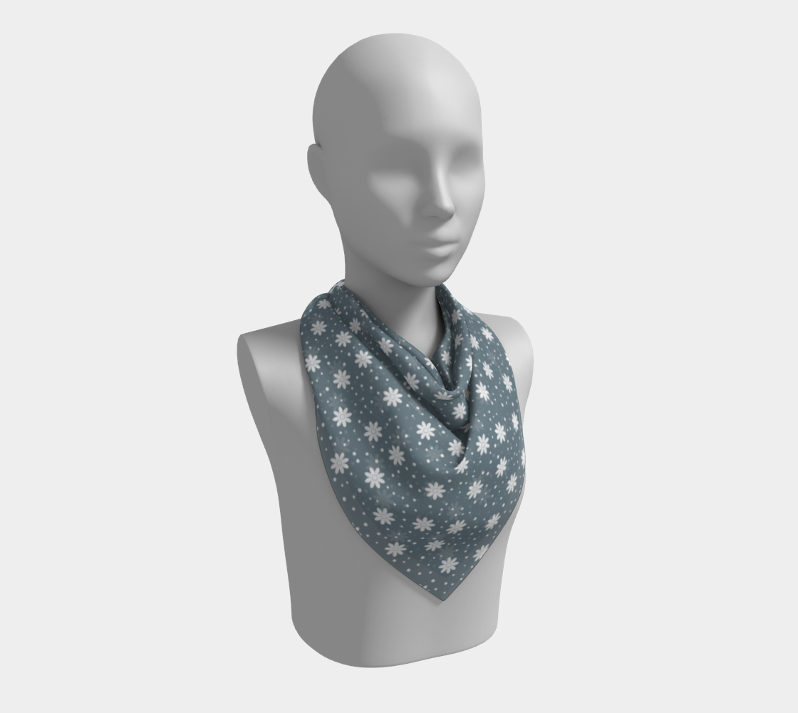 floral dots blue scarf