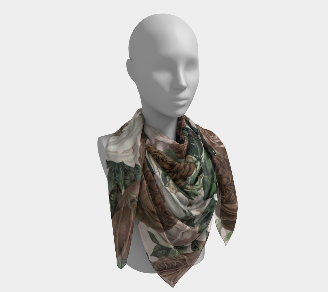 rose bushes brown scarf