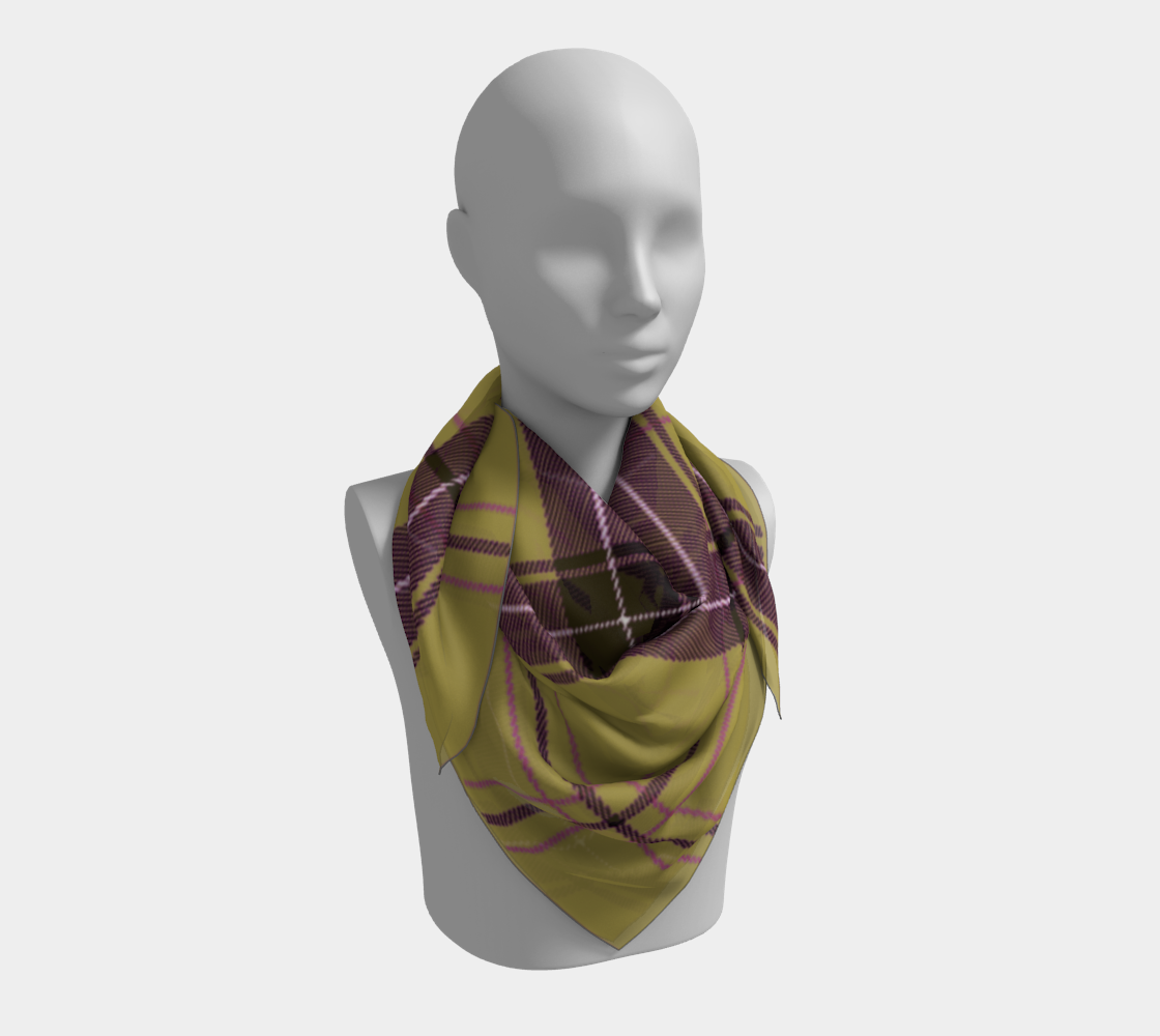 beige purple plaid scarf