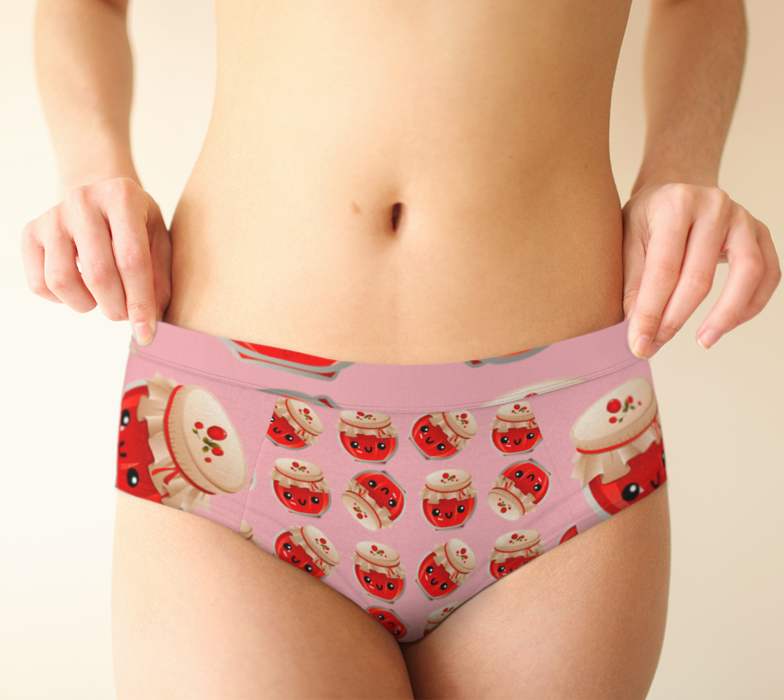 kawaii jam jar pattern pink cheeky briefs