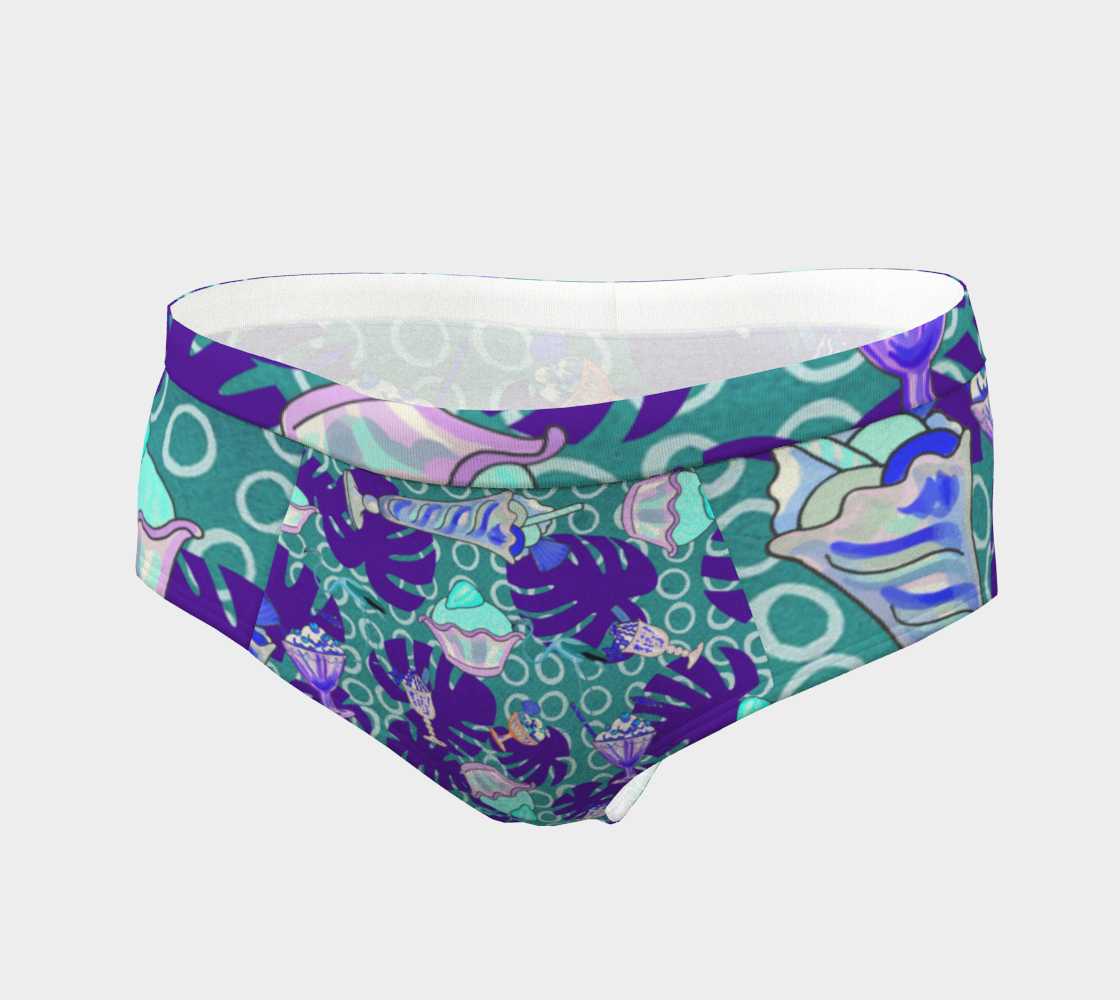 ice cream tropical pattern blue cheeky briefs