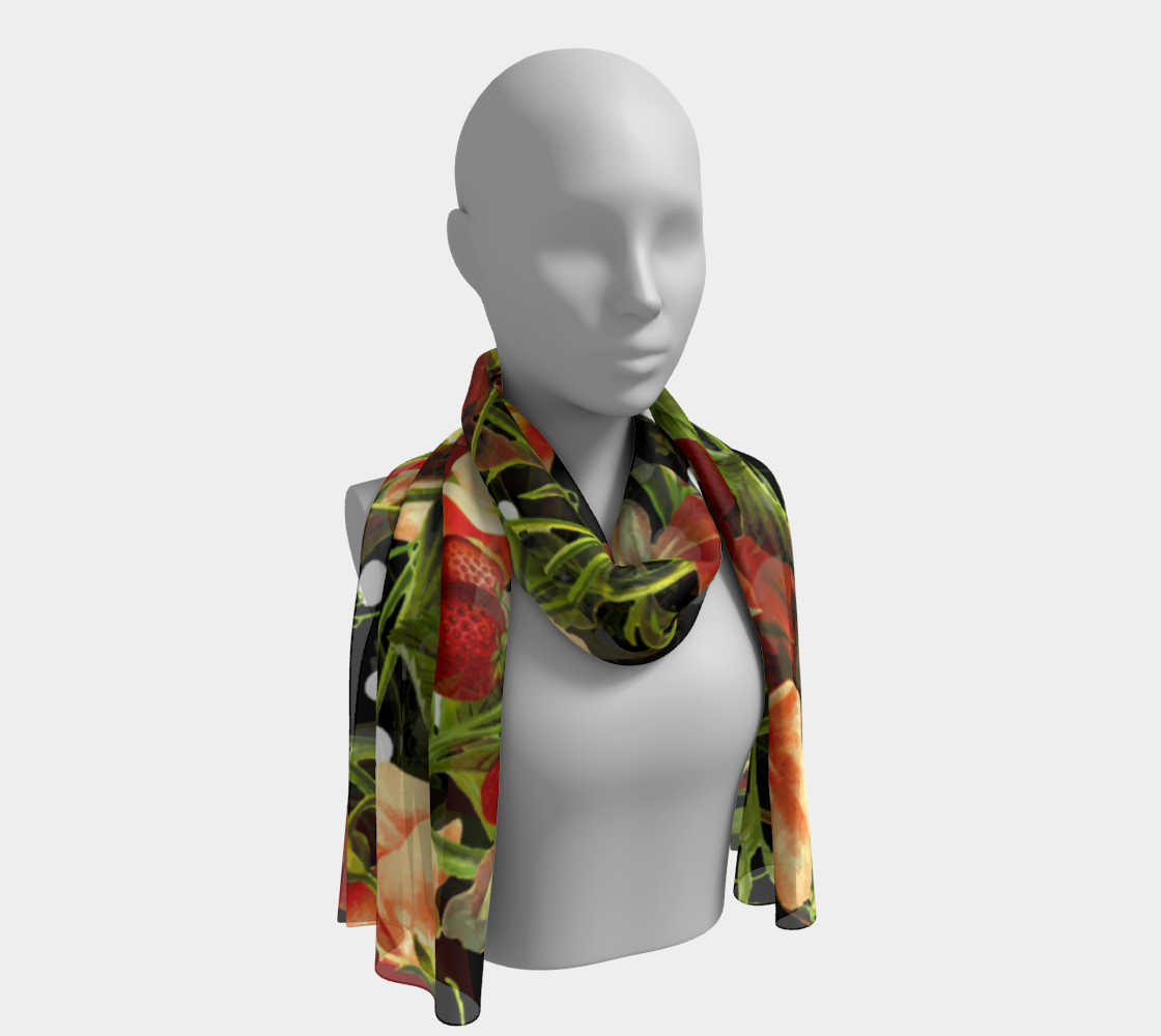 fruit blossom black scarf