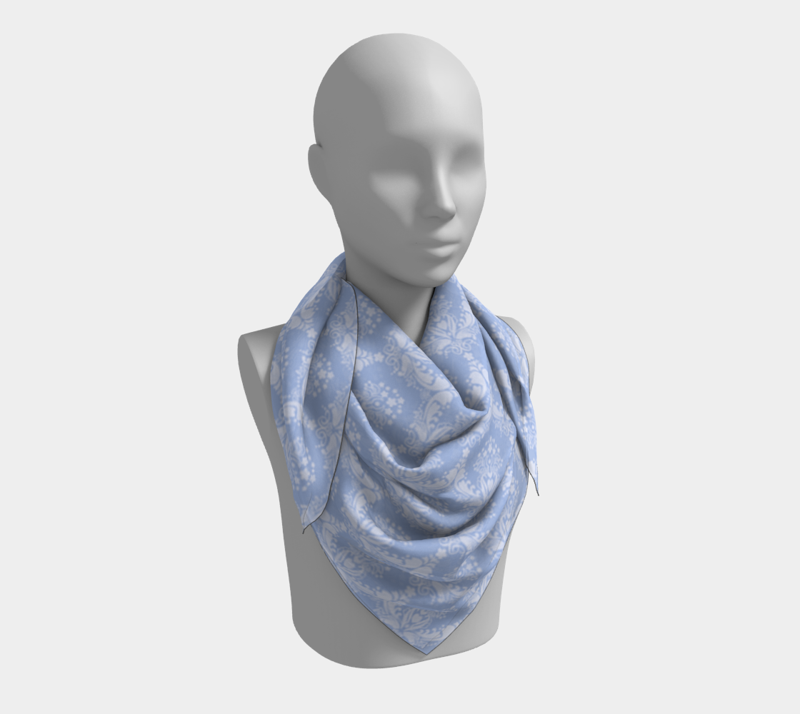 damask light blue scarf