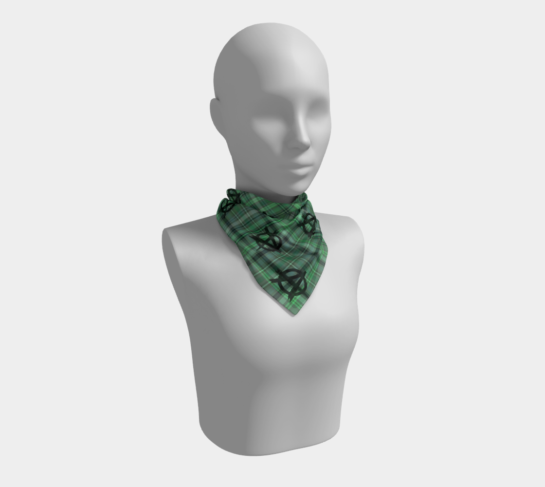 green  plaid anarchy scarf