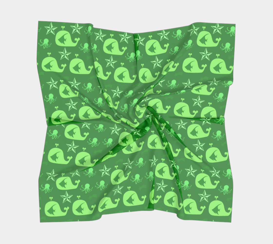 green sea whales scarf