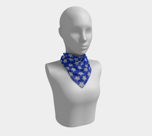 silver stars royal blue scarf