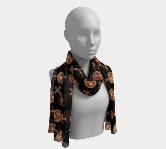 victorian crosses black scarf