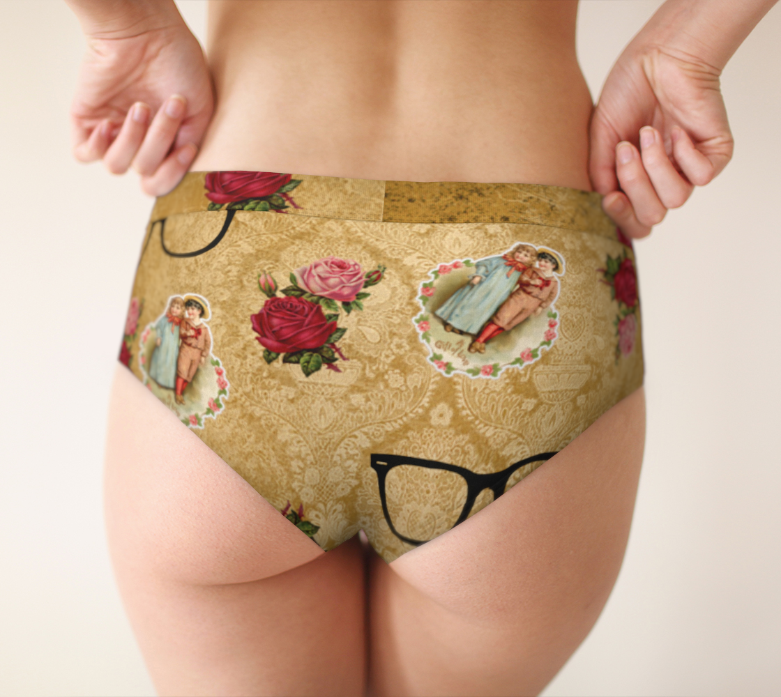 vintage glasses beige cheeky briefs